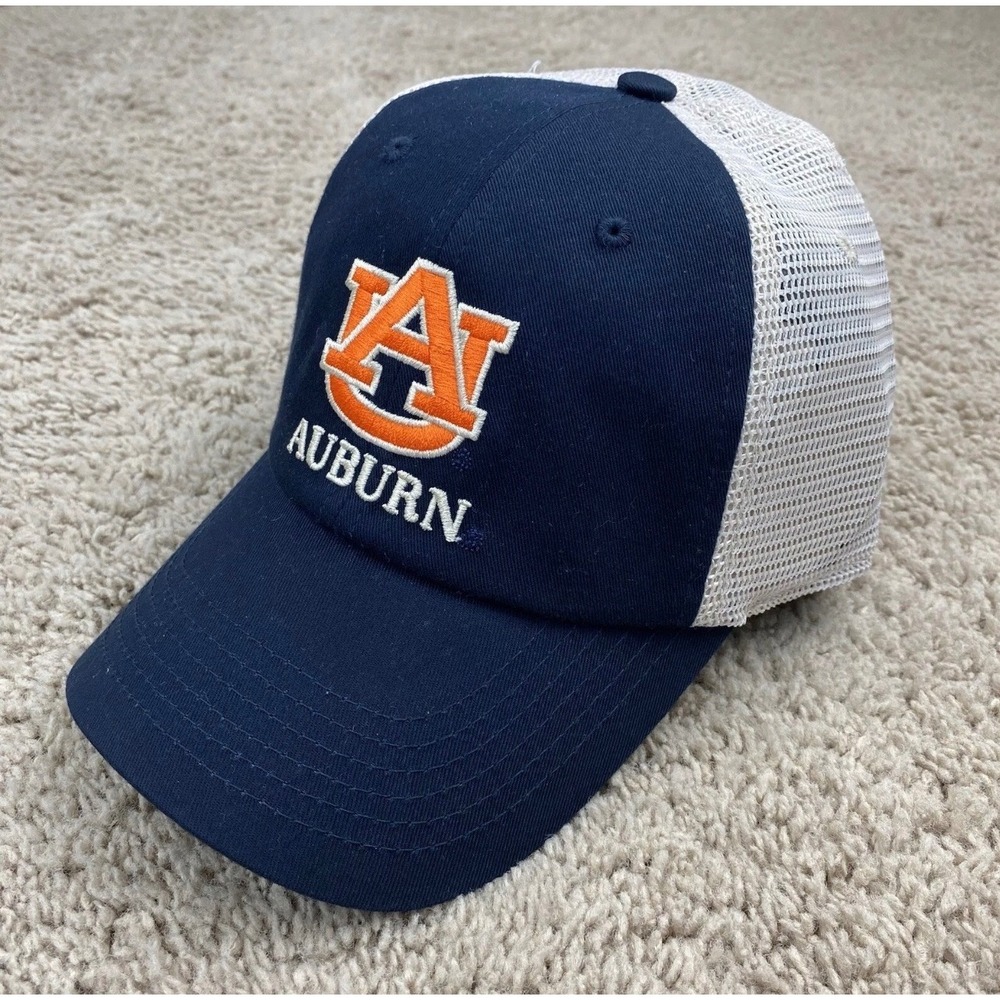 Auburn Tigers Hat Navy Orange AU Patch Logo White Mesh Adjustable Captivating HW